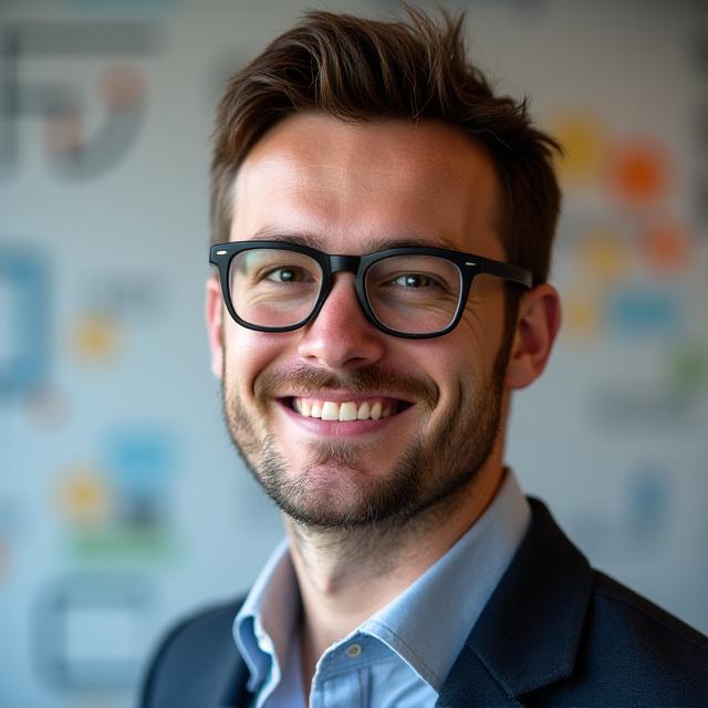 Professional headshot of Professor Liam O'Brien, Lead UX/UI Designer at Cogitarium Robotics.